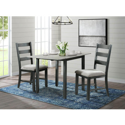 Elements International Martin DMT3003DLDS 3 pc Dinette - Grey/Black - American Furniture of Slidell