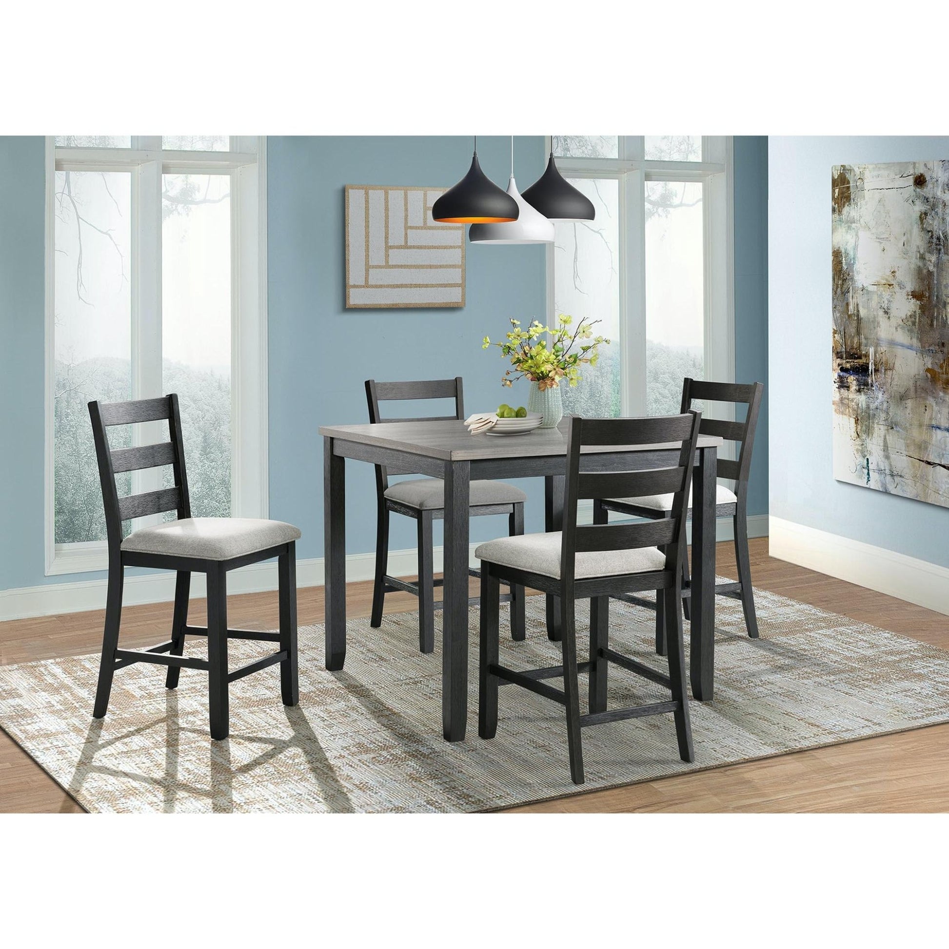 Elements International Martin Gray DMT3005CS 5 pc Counter Height Dinette - American Furniture of Slidell