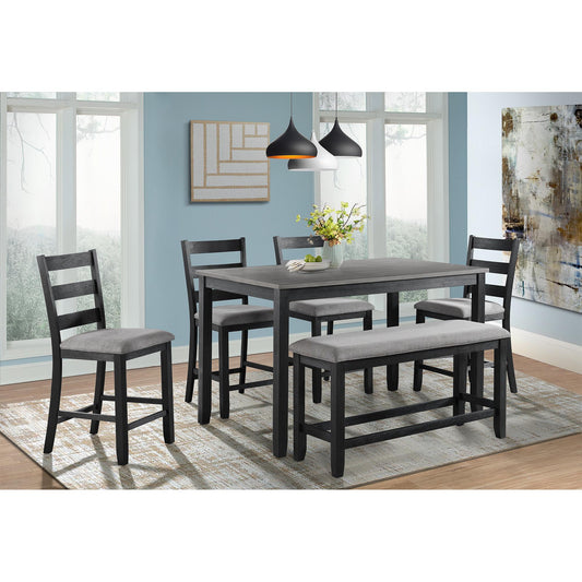 Elements International Martin Gray DMT3006CS 6 pc Counter Height Dinette - American Furniture of Slidell