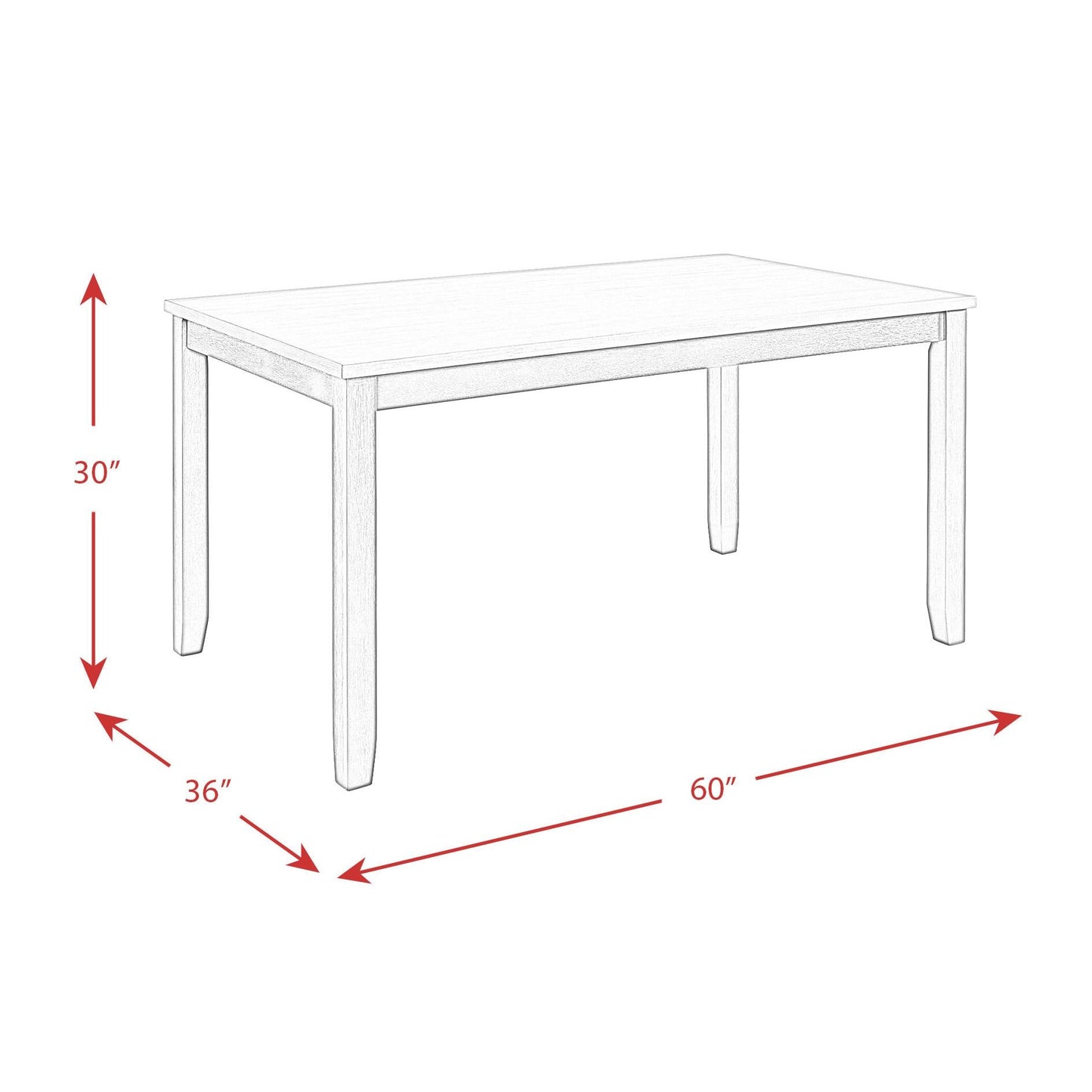 Elements International Martin Gray DMT3006DS 6 pc Dinette - American Furniture of Slidell