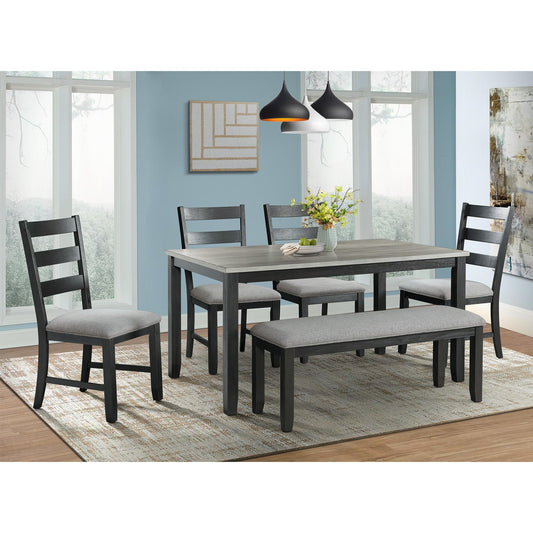 Elements International Martin Gray DMT3006DS 6 pc Dinette - American Furniture of Slidell