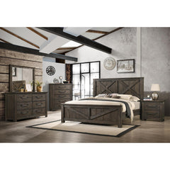 Elements International Maverick King Panel Bed Grey - American Furniture of Slidell