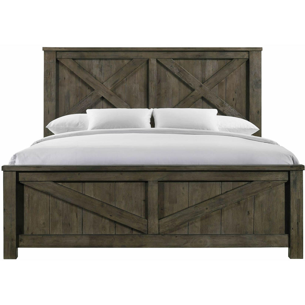 Elements International Maverick King Panel Bed Grey - American Furniture of Slidell