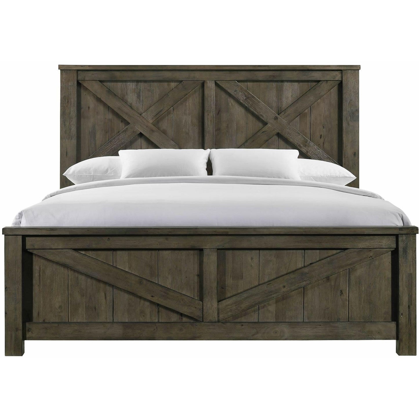 Elements International Maverick King Panel Bed Grey - American Furniture of Slidell