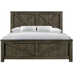 Elements International Maverick King Panel Bed Grey - American Furniture of Slidell