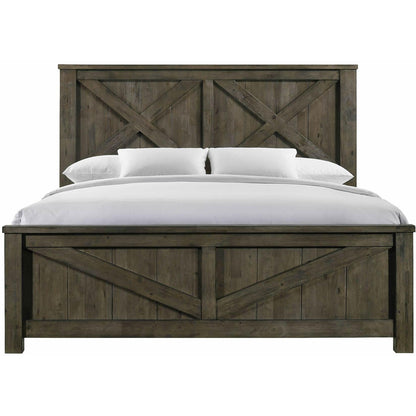 Elements International Maverick King Panel Bed Grey - American Furniture of Slidell