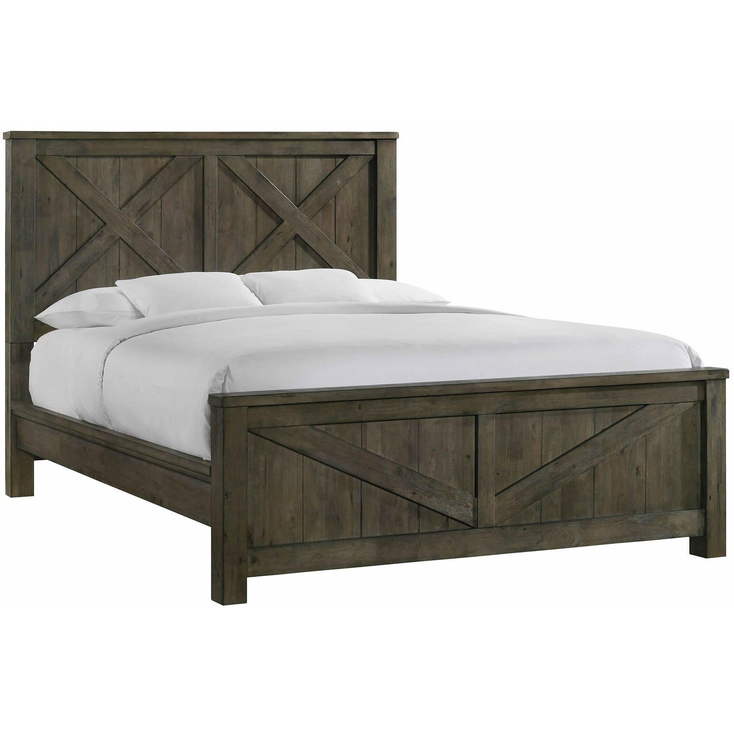 Elements International Maverick King Panel Bed Grey - American Furniture of Slidell