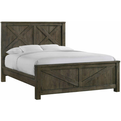 Elements International Maverick King Panel Bed Grey - American Furniture of Slidell