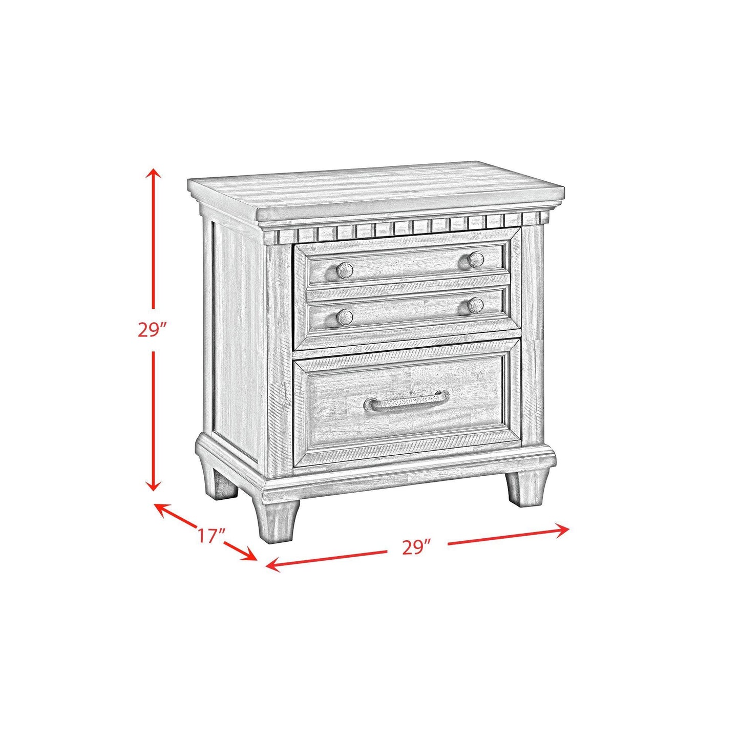 Elements International McCoy B - 10530 - 5 - NS 2 - Drawer Nightstand - American Furniture of Slidell