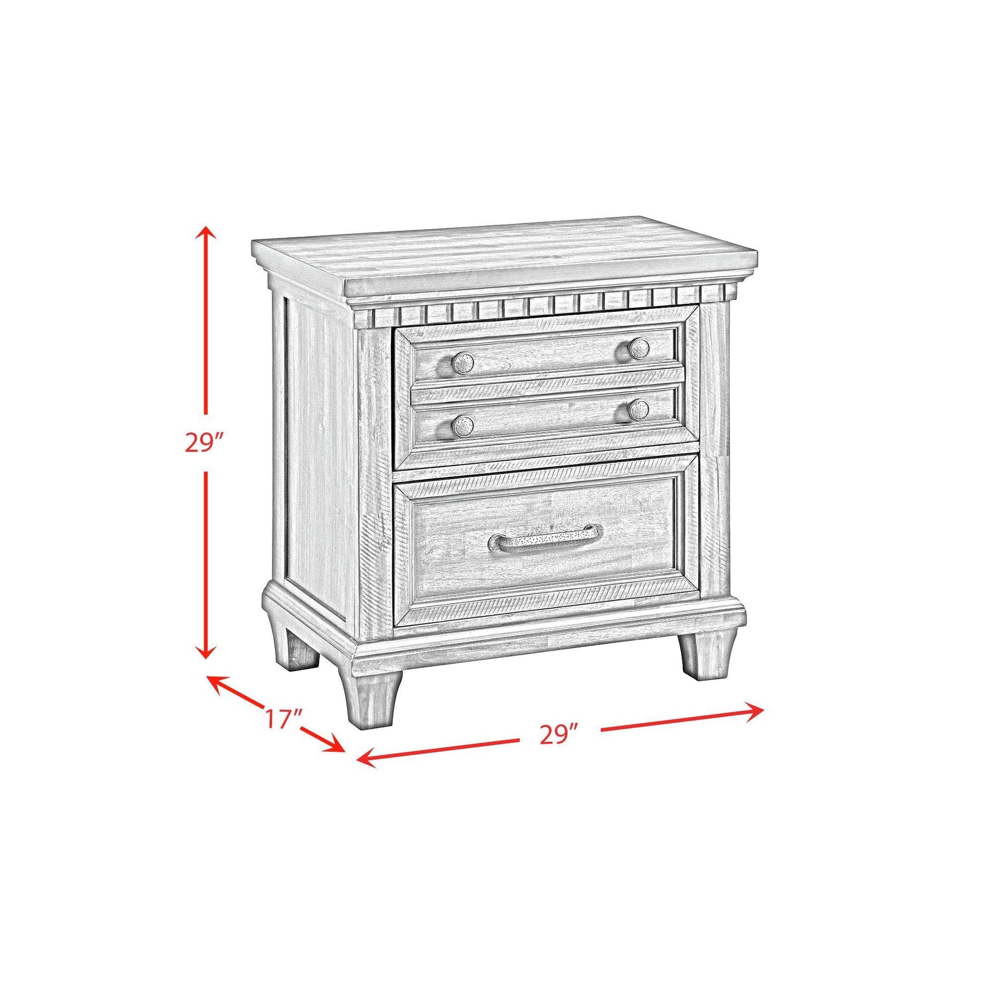 Elements International McCoy B - 10530 - 5 - NS 2 - Drawer Nightstand - American Furniture of Slidell