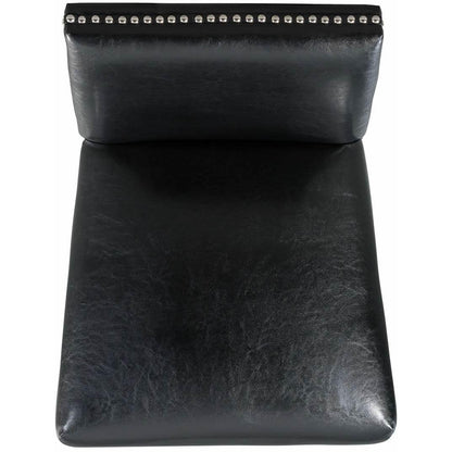 Elements International Meridian Faux Leather Counter Height Side Chair Set in Black - American Furniture of Slidell