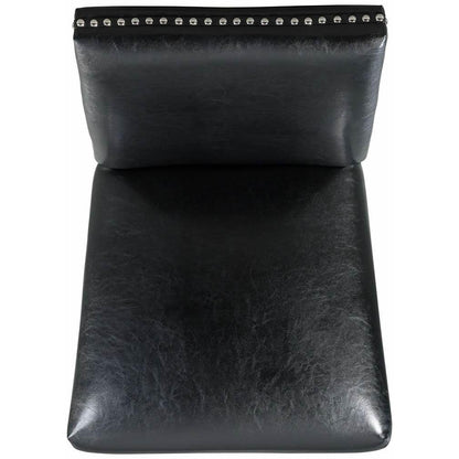 Elements International Meridian Faux Leather Side Chair Set in Black - American Furniture of Slidell
