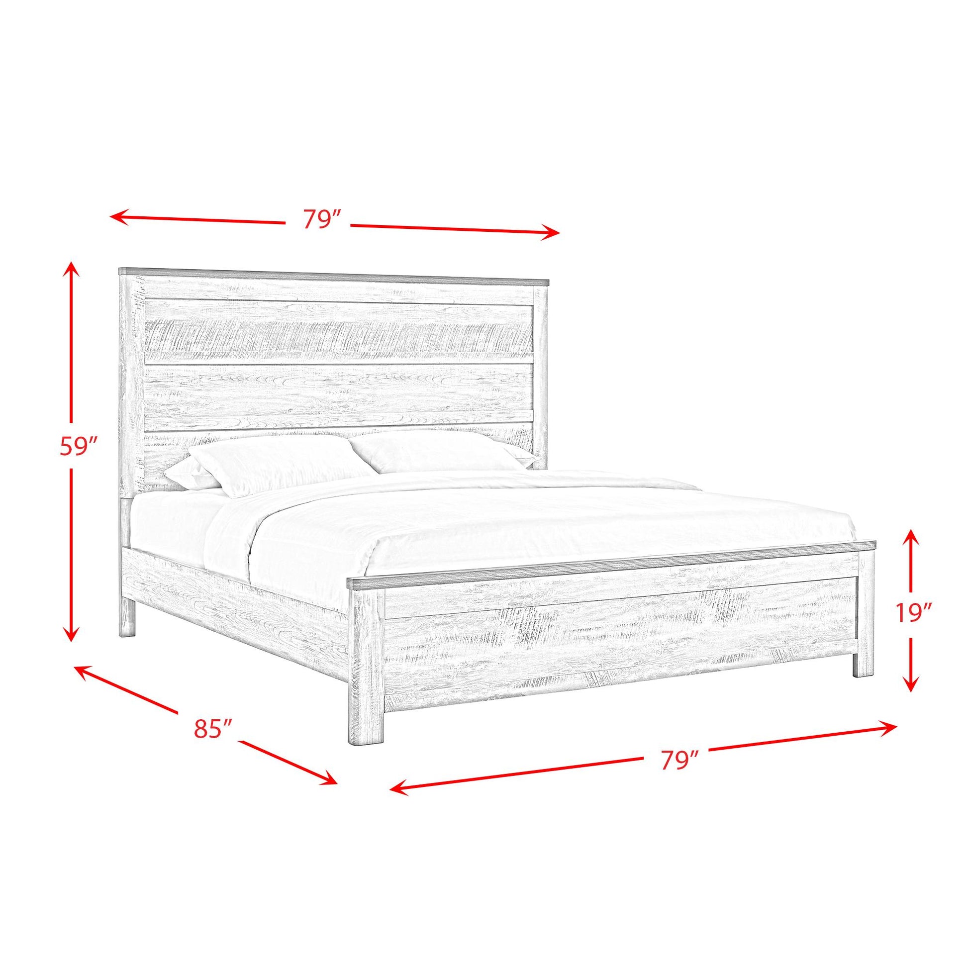 Elements International Millers Cove MC300KB King Panel Bed - American Furniture of Slidell