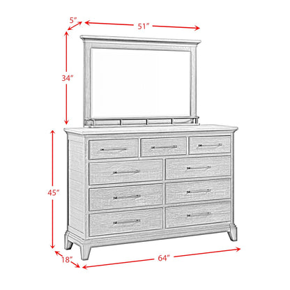 Elements International Montrose B - 16670 - 5 - DRMR Dresser And Mirror - American Furniture of Slidell