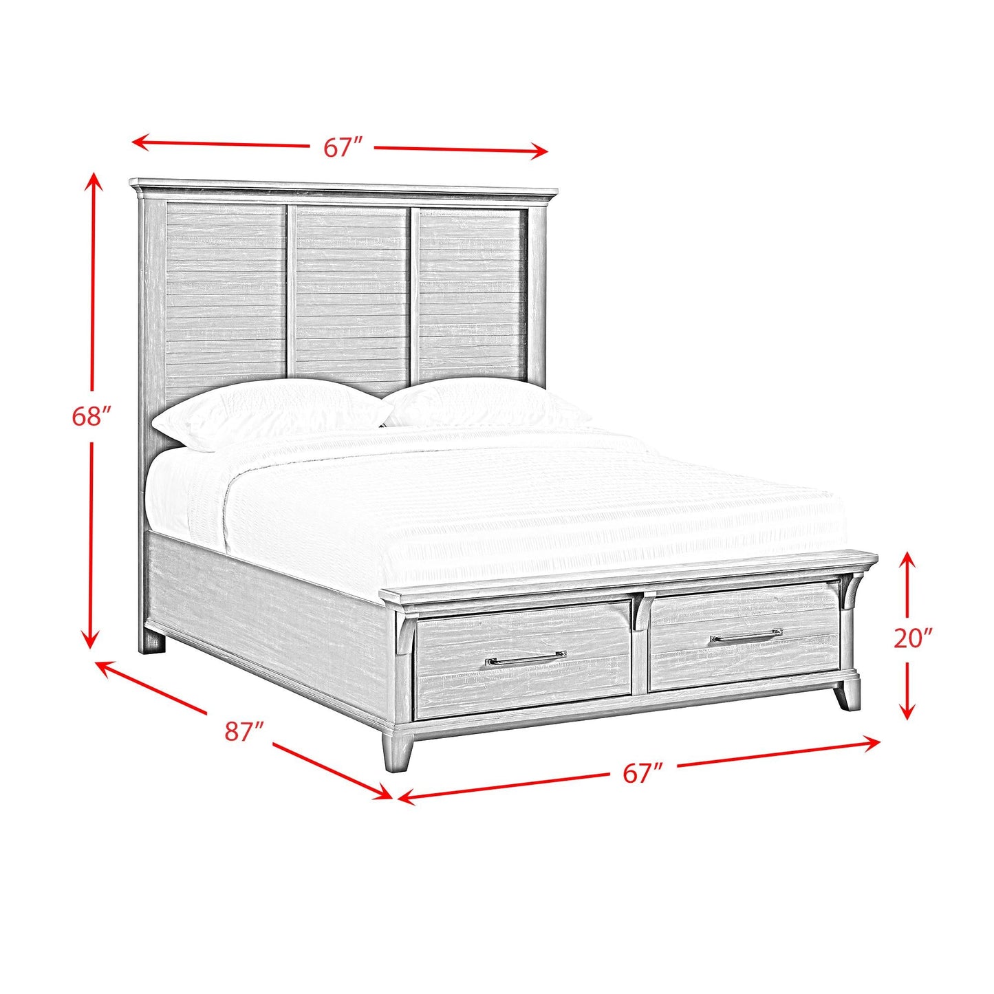 Elements International Montrose B - 16670 - 5 - QSB Queen Storage Bed - American Furniture of Slidell