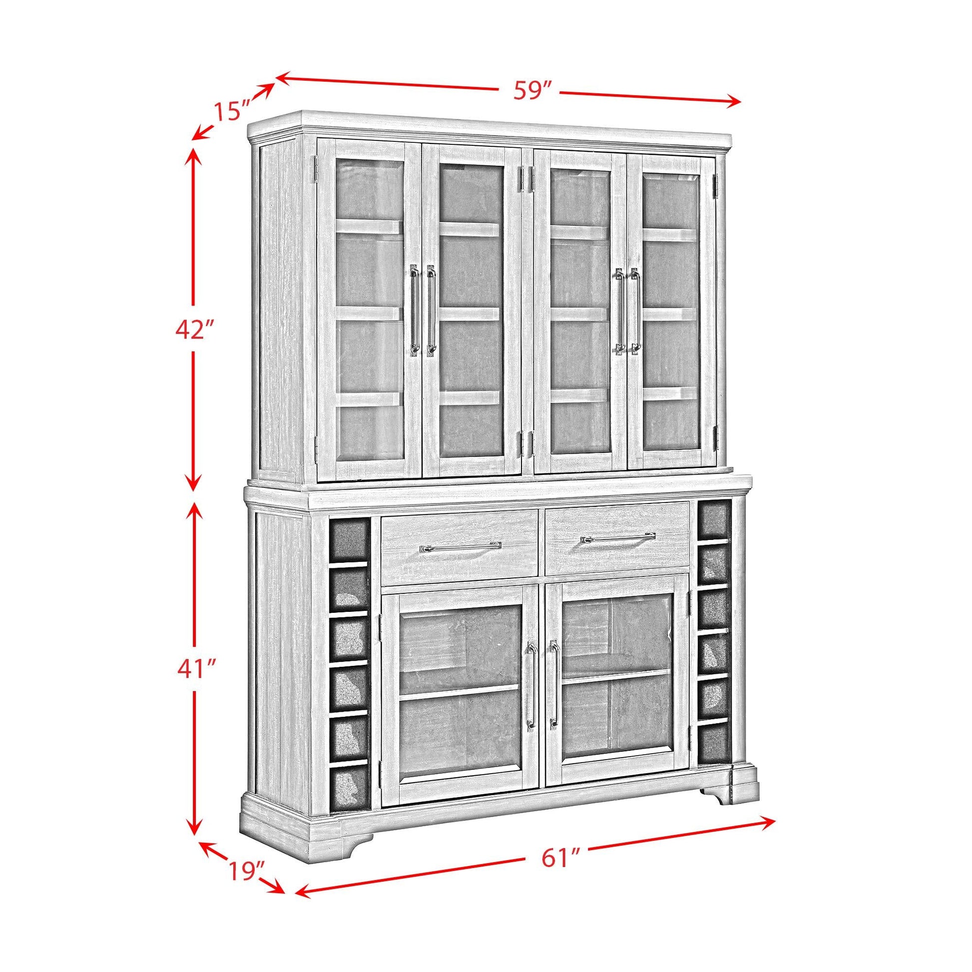 Elements International Montrose D - 16670 - 8 - SVHT Server And Hutch - American Furniture of Slidell