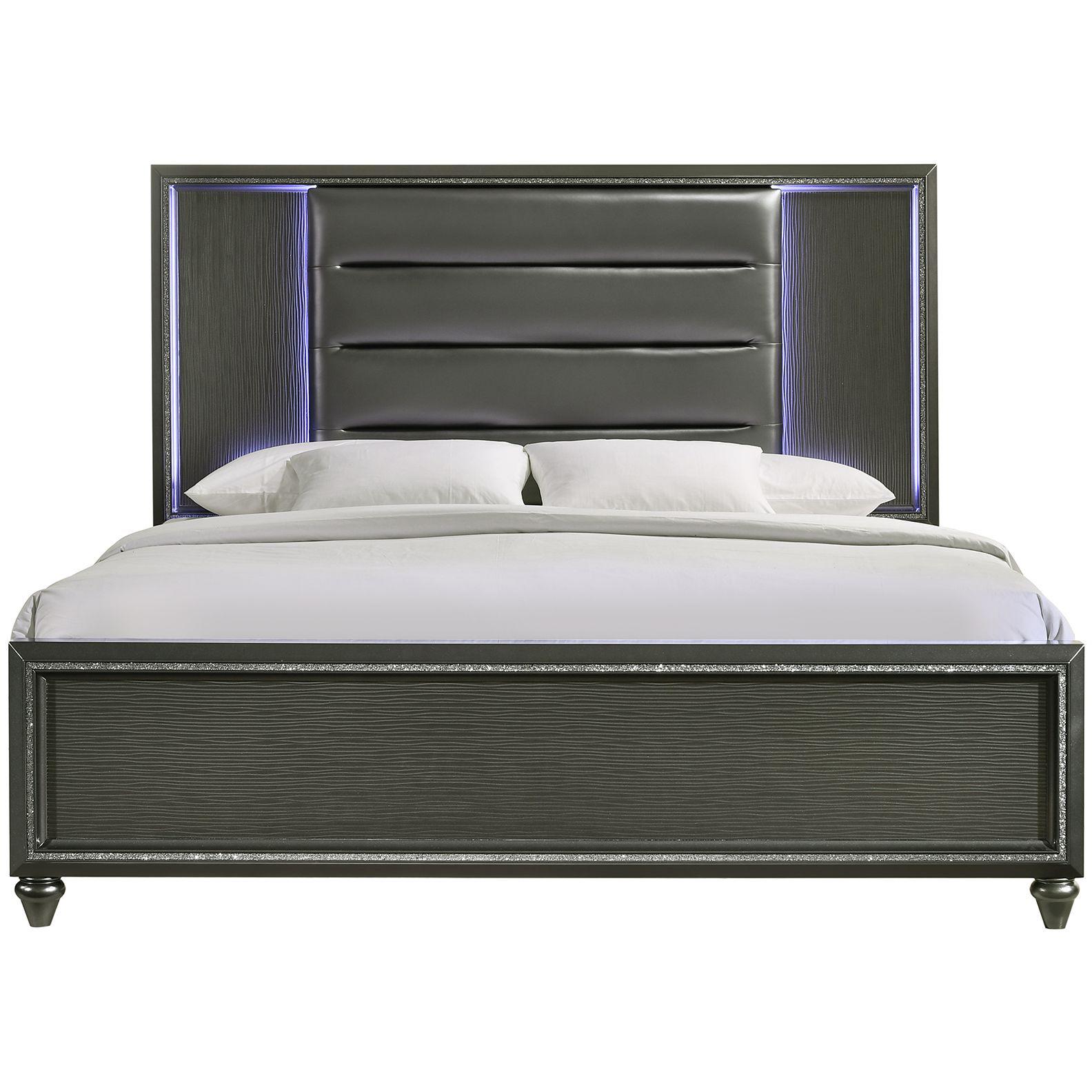 Elements International Moonstone MN600KB King Panel Bed - American Furniture of Slidell