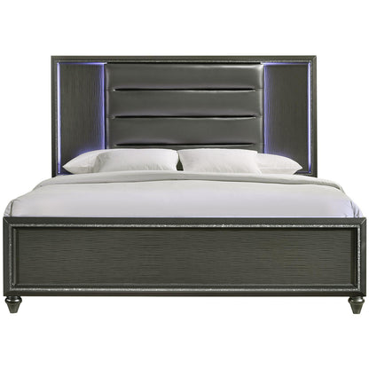 Elements International Moonstone MN600KB King Panel Bed - American Furniture of Slidell