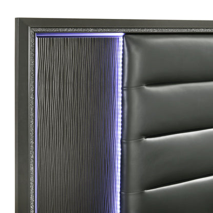 Elements International Moonstone MN600KB King Panel Bed - American Furniture of Slidell