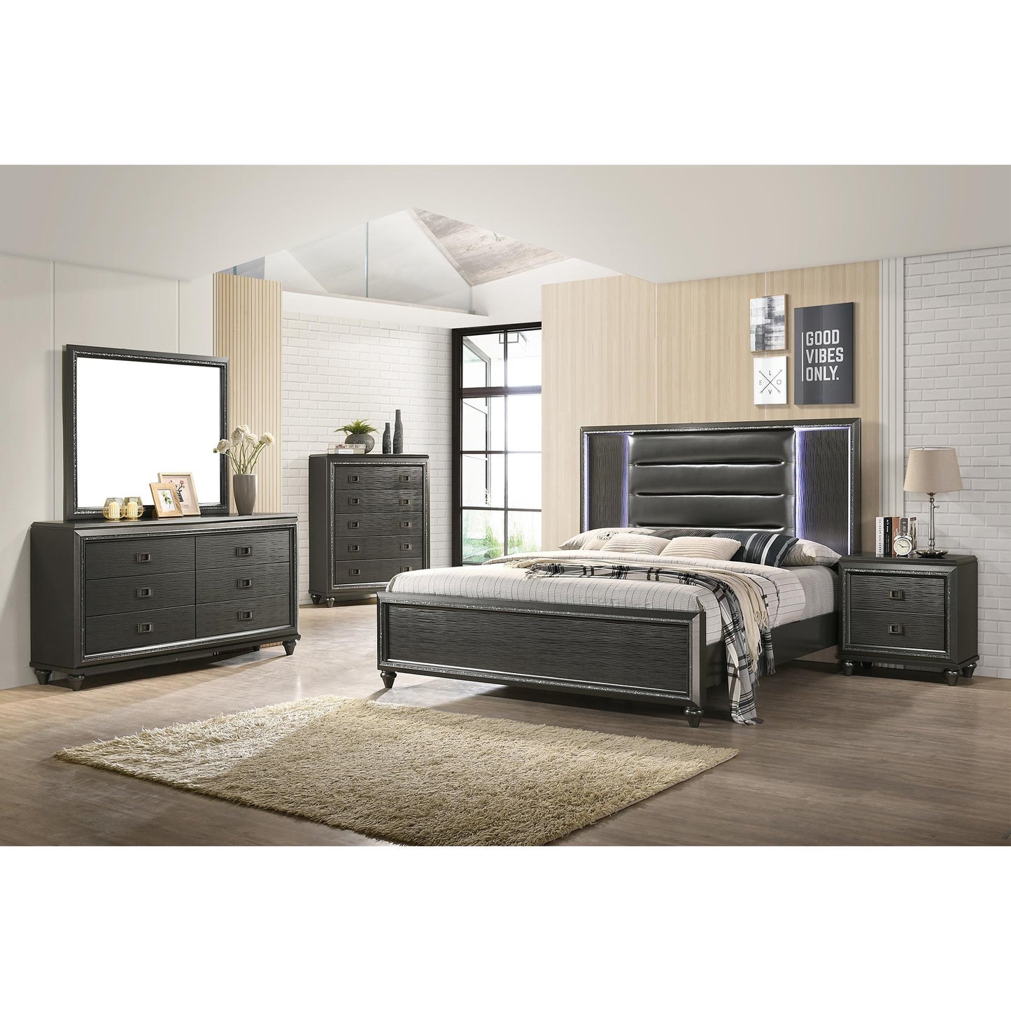 Elements International Moonstone MN600MR Dresser Mirror - American Furniture of Slidell
