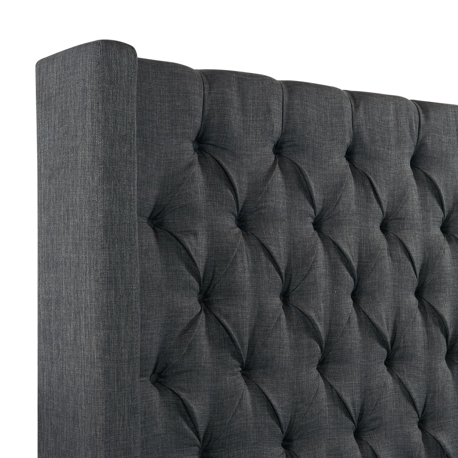 Elements International Morrow UMW090KB King Upholstered Bed - Charcoal - American Furniture of Slidell
