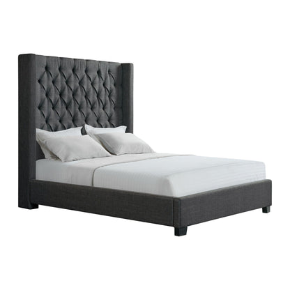 Elements International Morrow UMW090KB King Upholstered Bed - Charcoal - American Furniture of Slidell