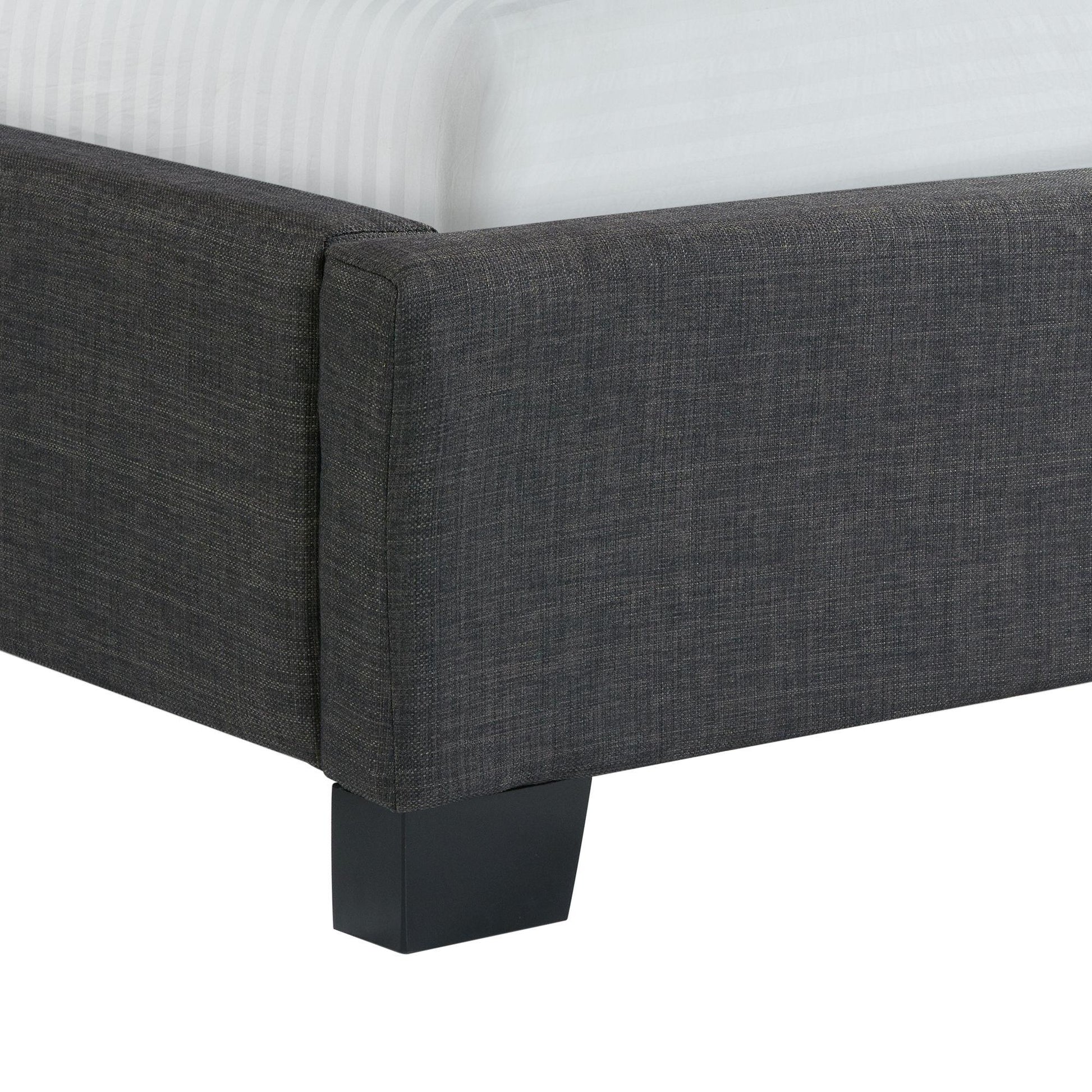 Elements International Morrow UMW090KB King Upholstered Bed - Charcoal - American Furniture of Slidell