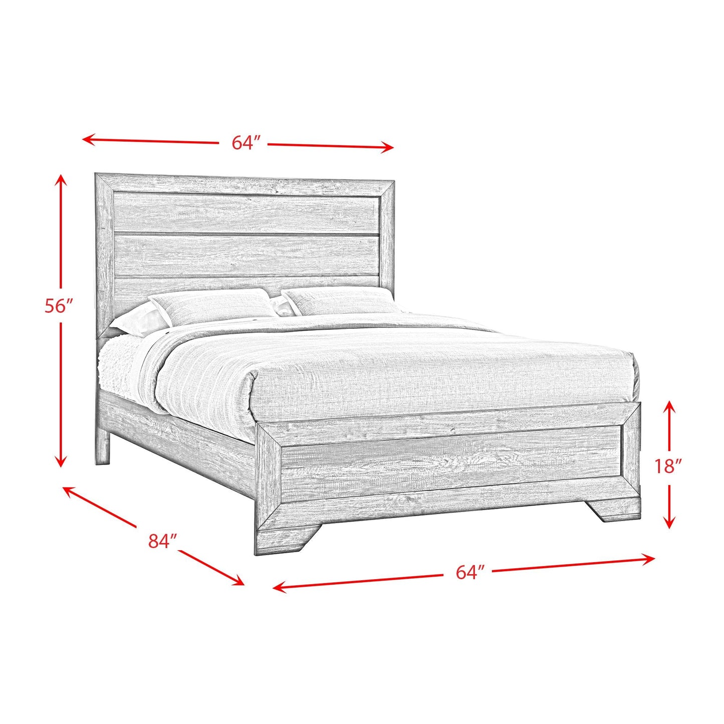 Elements International Nathan NH100QB Queen Bed - American Furniture of Slidell