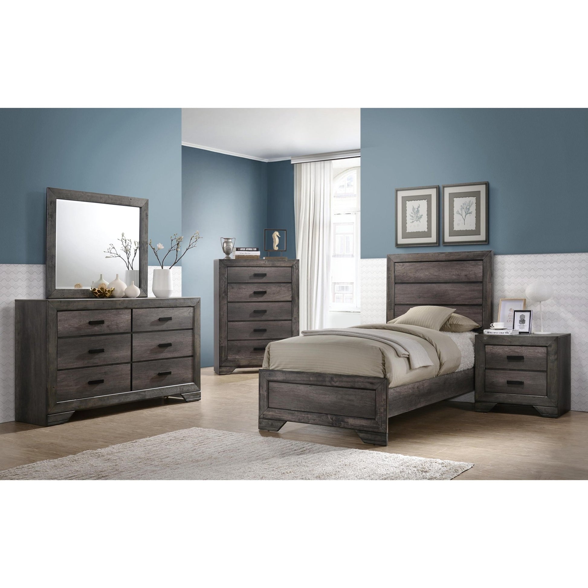 Elements International Nathan NH100TB Youth Twin Panel Bed - American Furniture of Slidell
