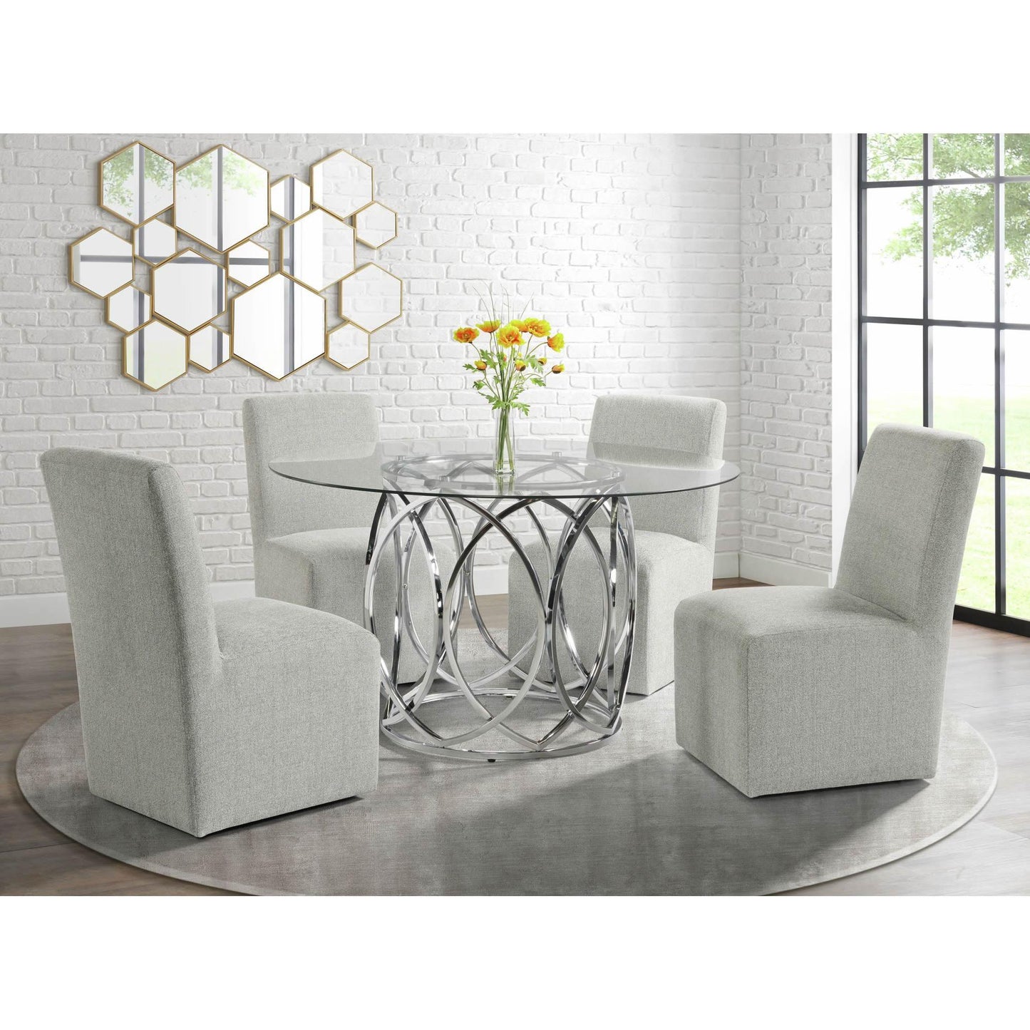 Elements International Nero Upholstered Side Chair Set - American Furniture of Slidell