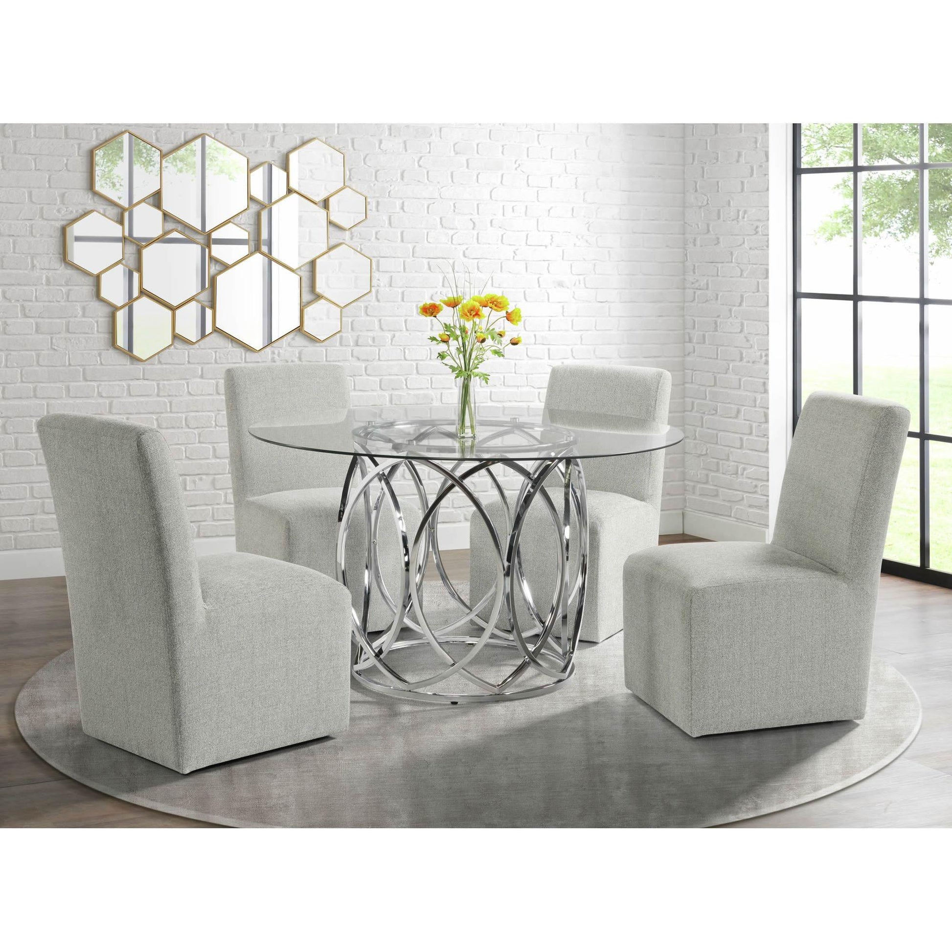 Elements International Nero Upholstered Side Chair Set - American Furniture of Slidell