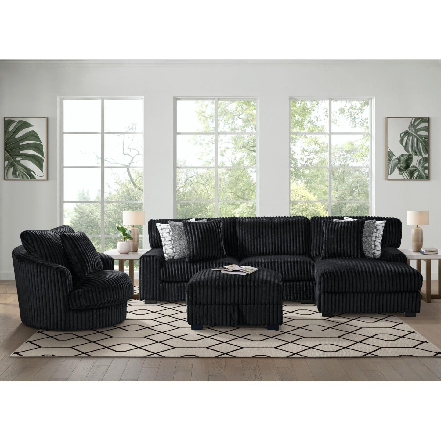 Elements International Nightfall U - 16570 - 10473 - 000 Storage Ottoman - American Furniture of Slidell
