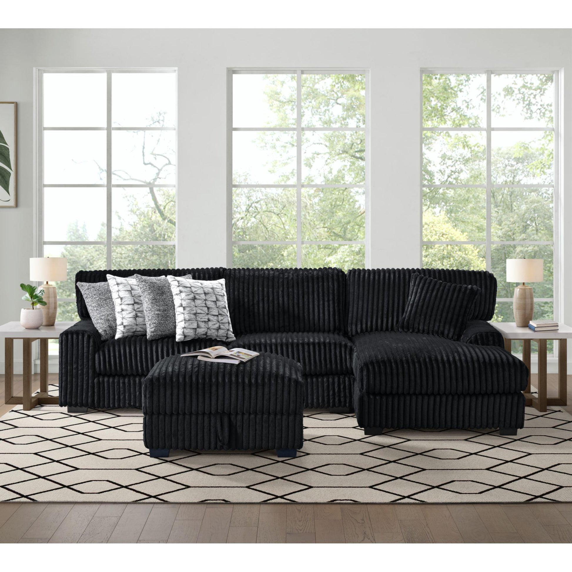 Elements International Nightfall U - 16570 - 10473 - 000 Storage Ottoman - American Furniture of Slidell