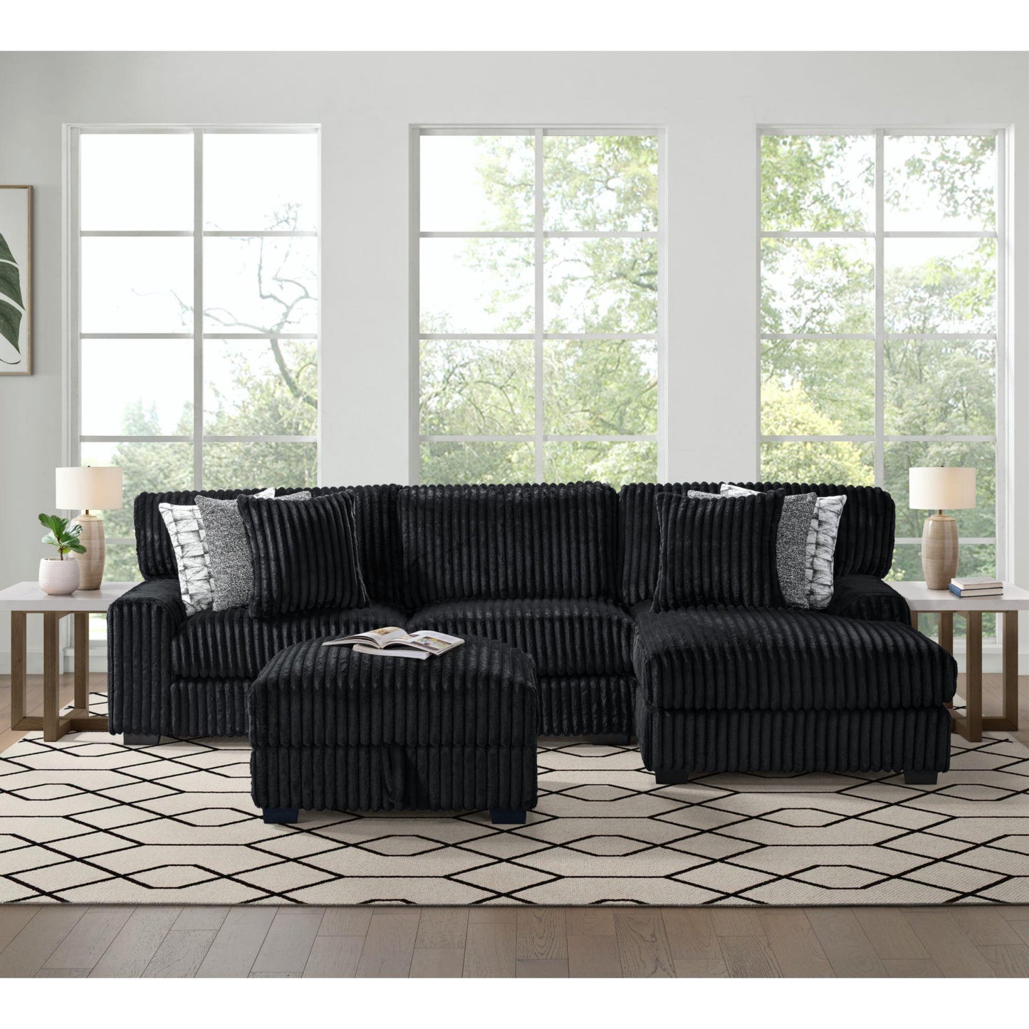 Elements International Nightfall U - 16570 - 10473 - 000 Storage Ottoman - American Furniture of Slidell