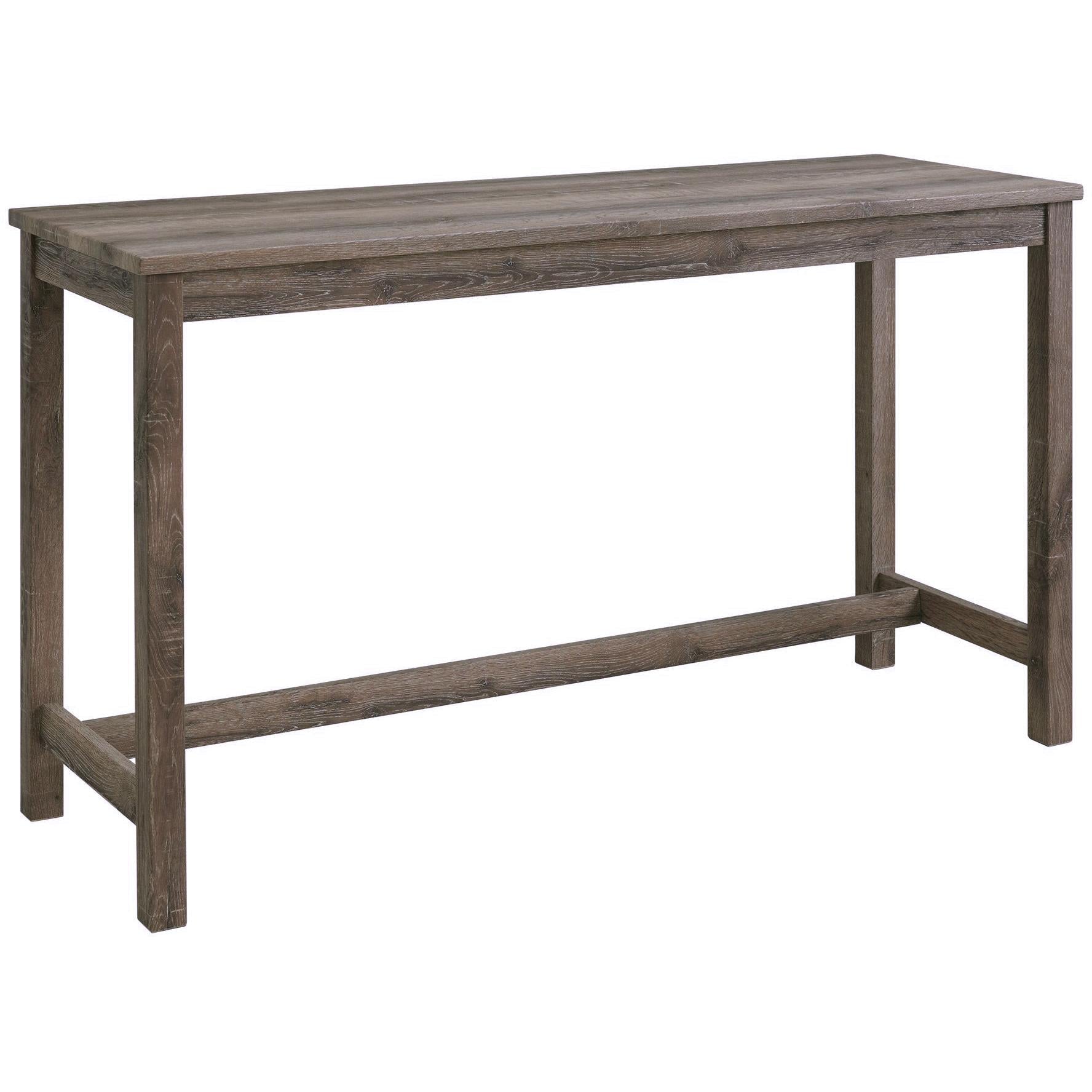 Elements International Oak Lawn Grey Bar Table Single Pack (Table + 3 Tan Fabric Stools) - American Furniture of Slidell