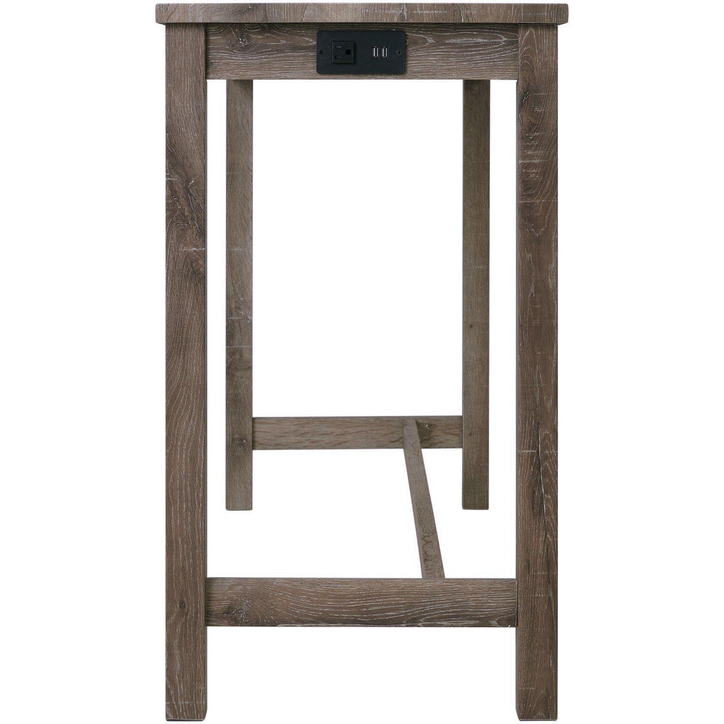 Elements International Oak Lawn Grey Bar Table Single Pack (Table + 3 Tan Fabric Stools) - American Furniture of Slidell