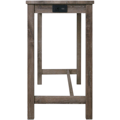 Elements International Oak Lawn Grey Bar Table Single Pack (Table + 3 Tan Fabric Stools) - American Furniture of Slidell