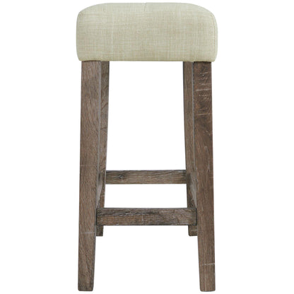 Elements International Oak Lawn Grey Bar Table Single Pack (Table + 3 Tan Fabric Stools) - American Furniture of Slidell