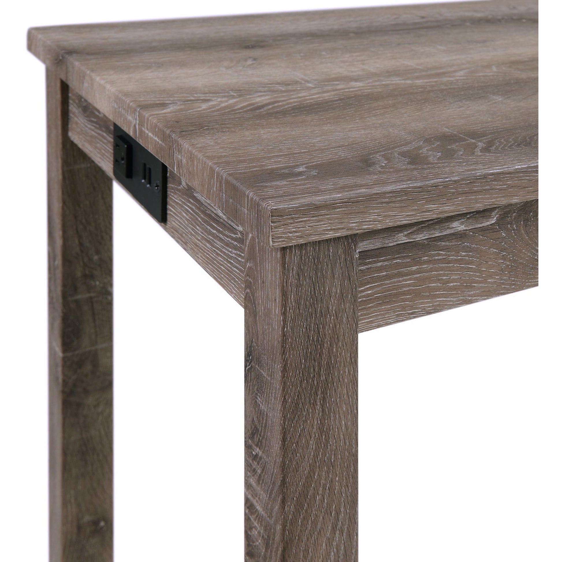 Elements International Oak Lawn Grey Bar Table Single Pack (Table + 3 Tan Fabric Stools) - American Furniture of Slidell