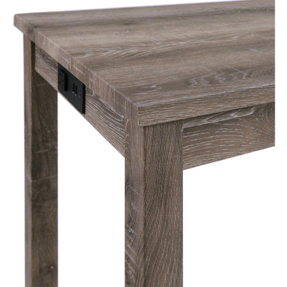Elements International Oak Lawn Grey Bar Table Single Pack (Table + 3 Tan Fabric Stools) - American Furniture of Slidell