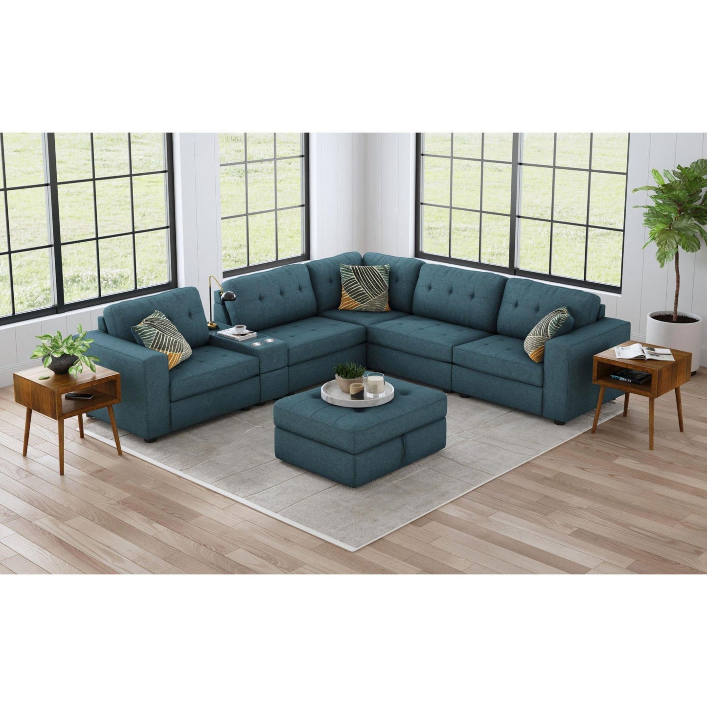Elements International Options One U - 15020 - 11407 - 001 Storage Ottoman - American Furniture of Slidell