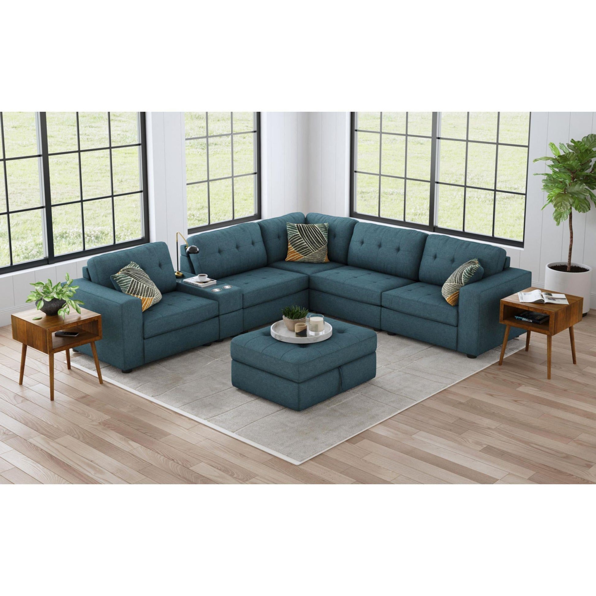 Elements International Options One U - 15020 - 11407 - 001 Storage Ottoman - American Furniture of Slidell