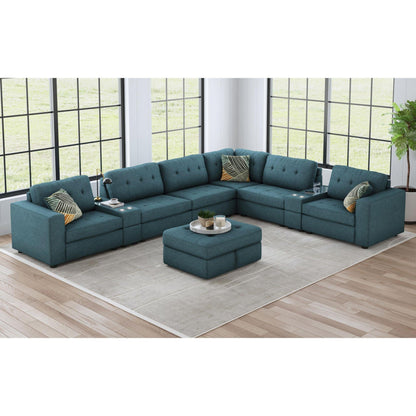 Elements International Options One U - 15020 - 11407 - 001 Storage Ottoman - American Furniture of Slidell