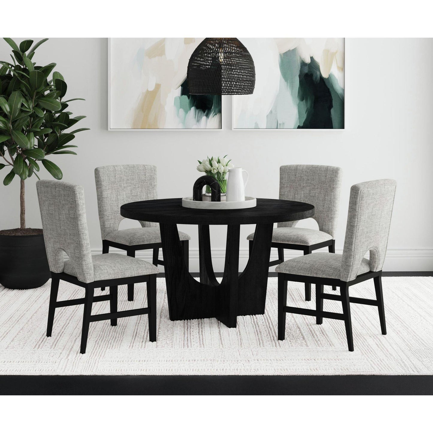 Elements International Oregon D - 17380 - 8 - DT1 Round Dining Table - American Furniture of Slidell
