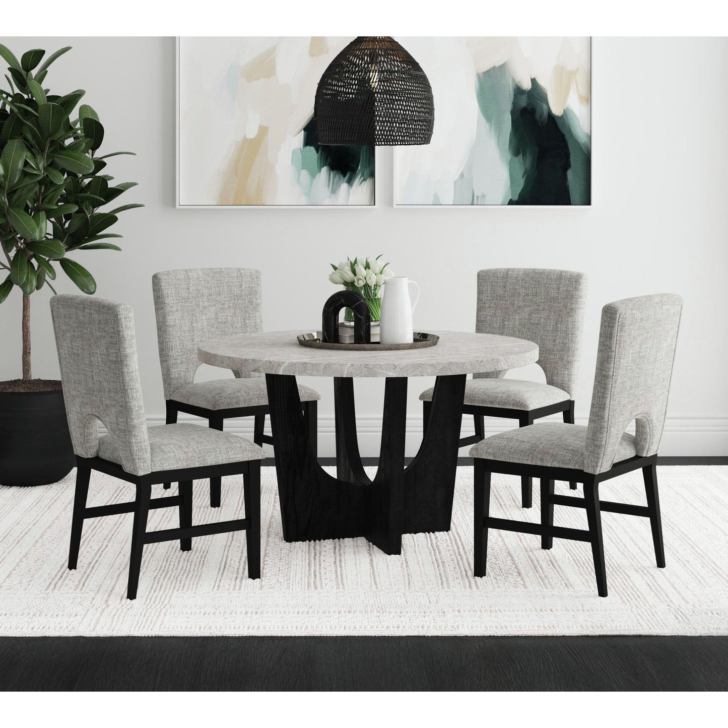 Elements International Oregon D - 17380 - 8 - DT2 Round Dining Table - American Furniture of Slidell