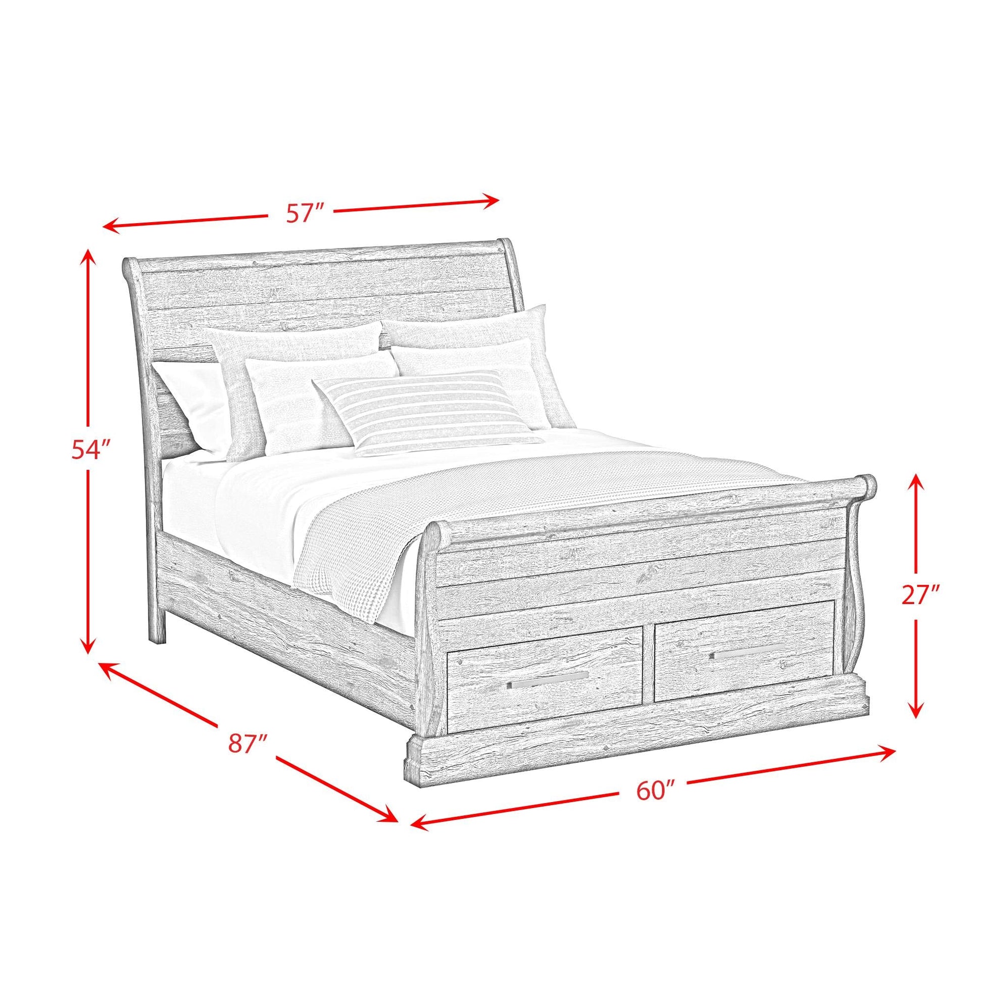 Elements International Park Ridge B - 13130 - 8 - FSLB Full Sleigh Storage Bed - American Furniture of Slidell