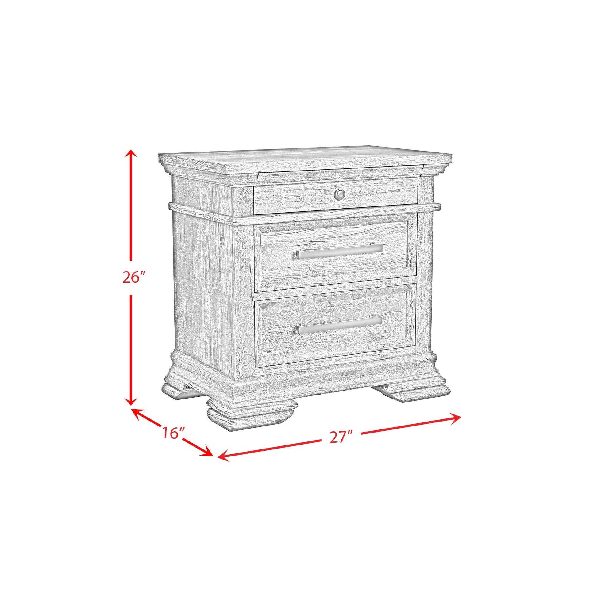 Elements International Park Ridge B - 13130 - 8 - NS 3 - Drawer Nightstand - American Furniture of Slidell