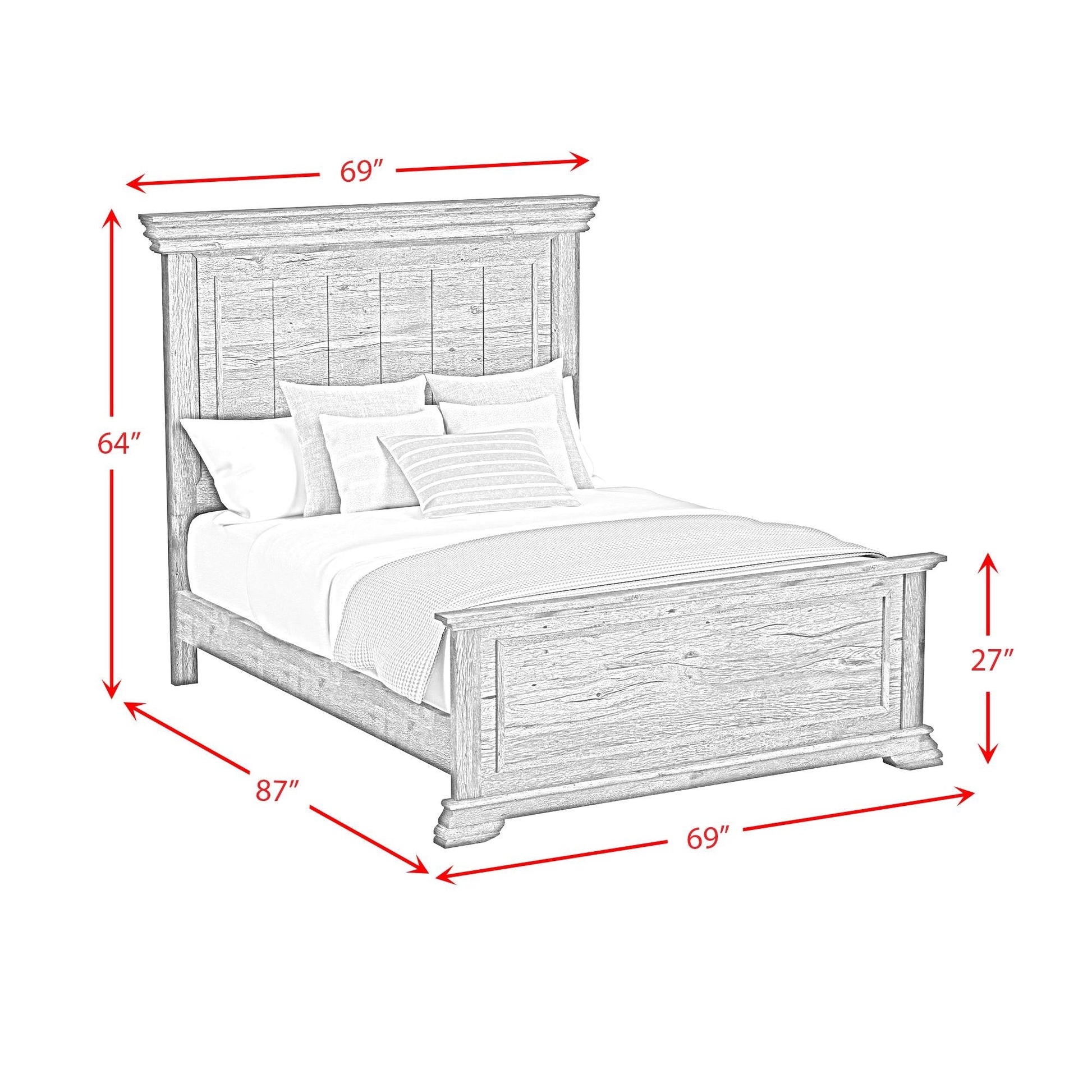 Elements International Park Ridge B - 13130 - 8 - QB Queen Panel Bed - American Furniture of Slidell