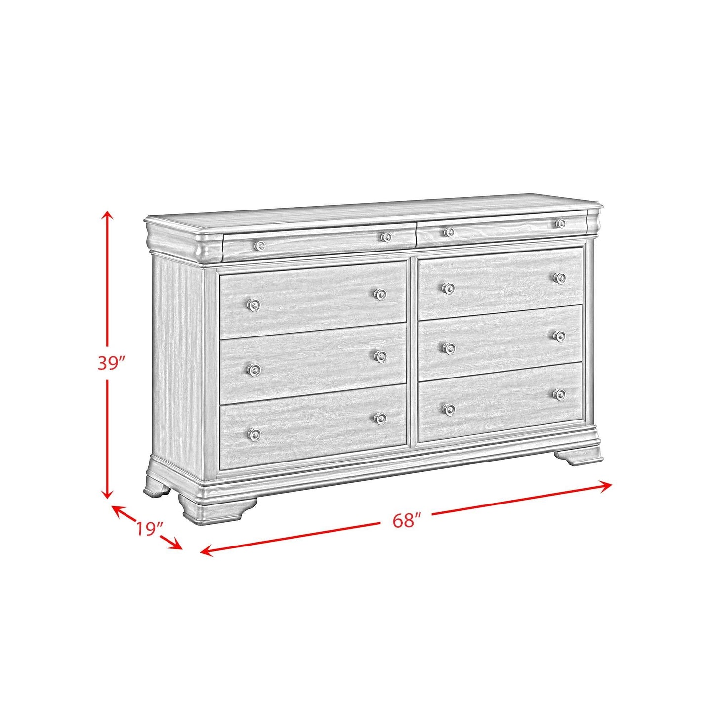 Elements International Phillipe B - 5210 - 5 - DR 8 - Drawer Dresser - American Furniture of Slidell