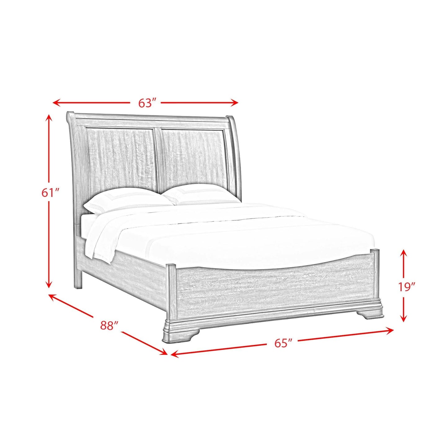 Elements International Phillipe B - 5210 - 5 - QB Queen Bed - American Furniture of Slidell